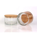 Eco friendly 500ml clear round Glass Fruit Bowl glass salad bowl with bamboo lid